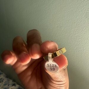 Gold Ring with Silver Accent